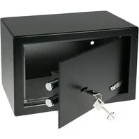 HMF Möbeltresor Safe Tresor mit Schlüssel, Möbeltresor, 31 x 20 x 20 cm, Schwarz