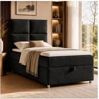 Best for Home Boxspringbett Trinity K-2 mit Bettkasten & Topper – Komfort & Stauraum (Einzelbett, Hotelbett, Polsterbett gepolstertes Kopfteil, Jugendbett, Kinderbett versch. Größen, 1-St., 70x200 80x200 90x200 100x200 cm), Einzel-Boxspringbett mit i