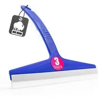 BigDean Duschabzieher Silikon 3 Stück Abzieher für die Dusche in blau Made in Germany, (Set, 3-St., Abzieher), Langlebig, Silikon & Kunststoff, Streifenfreien Glanz