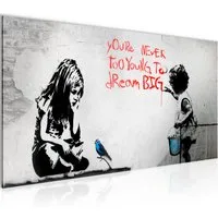 Runa Art Wandbild Wandbild Banksy Bilder XXL Wohnzimmer Schlafzimmer 100 x 40 cm
