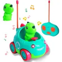 LaCute RC-Auto Ferngesteuertes Dinosaurier Auto 2.4GHz LED Musik Kinder 2-6 (Ferngesteuertes Dinosaurier Auto 2.4GHz LED Musik Kinder 2-6J, RC Dinosaurier Auto 2.4GHz LED Musik Grün Kinder 2-6 Jahre), Dinosaurier-Design Einfache Bedienung Störungsfre