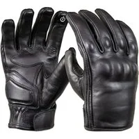 MDM Motorradhandschuhe Herren Motorrad Lederhandschuh mit Vollschutz & Komfortpolster (1 Paar Motorradhandschuhe) Echtes, besonders abriebfestes Rindsleder in cleanem Full-Black-Design