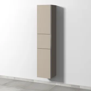 Sanipa 3way Hochschrank mit 2 Türen und 1 Auszug, Sandgrau-Matt BS10267