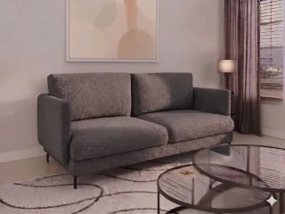 Sofa Designersofa HELMER 3-Sitzer Stoff Baloo Grafit