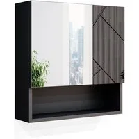 Vicco Badezimmerspiegelschrank Irma, Anthrazit Hochglanz, 54 x 55 cm (1-St)