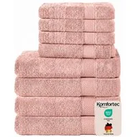 Komfortec Handtuch Set aus 100% Baumwolle, 4 Handtücher 50x100 cm und 4 Badetücher 70x140 cm, Frottee (Packung, 8-St), Duschtücher & Badehandtuch, Weich, Towel, Groß