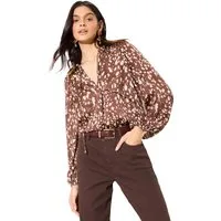 Friends Like These Langarmbluse Friends Like These Chiffon-Bluse mit Bindeband (1-tlg)