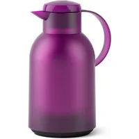 Emsa Isolierkanne Samba, 1,5 l, XXL-Modell, zeitloses Design, einfacher Knopfdruck, 24h kalt, 12h warm