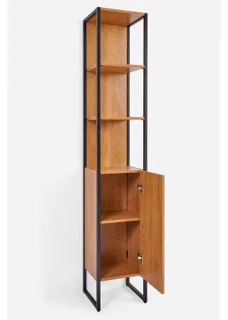 bonprix Badezimmer Hochschrank, beige, Gr.185x34 cm, Badezimmer Hochschrank im Industrial Style