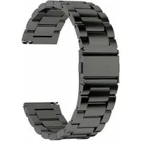 Ware aus aller Welt Uhrenarmband schwarzes Edelstahl-Uhrenarmband robustes Ersatzband mit Faltschließe