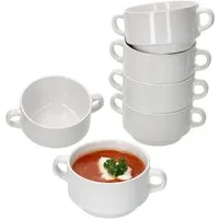 MamboCat Suppenschüssel 6er Set Stiva Suppenschale weiß 250 ml, Porzellan