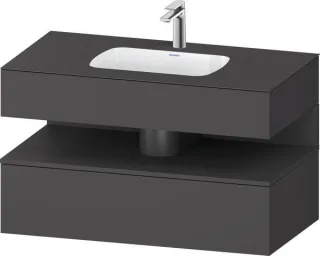 Duravit Qatego Einbauwaschtisch mit Konsolenwaschtischunterbau Graphit Matt 1000x550x600 mm - QA4786 QA4786049490000