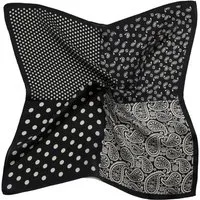 MayTree Seidentuch quadratisch, Punkte + Paisley Mix 53x53cm, Nickituch, Bandana-Schal, (Stück), 100% Seide, Trachten, Oktoberfest