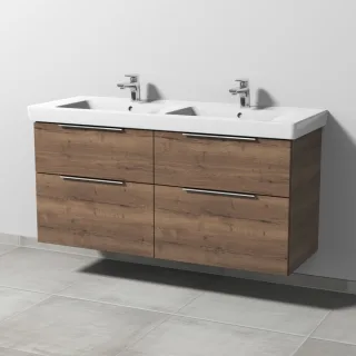 Sanipa 3way Waschtischunterbau zu Villeroy & Boch Subway 2.0 Waschtisch mit 4 Auszügen, Eiche-Tabak UM61750