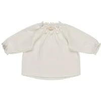 Sterntaler® Langarmshirt Bluse Leinenoptik (1-tlg) Bluse Leinenoptik mit Raffung, Häkelkante und Raglanärmeln