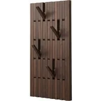 HOME DELUXE Garderobe Garderobenpaneel QUEST 55 x 4 x 105 cm, Aus Kautschukbaum, Hakenpaneel, Wandgarderobe, Kleiderhaken