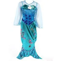 Katara Prinzessin-Kostüm Märchenkleid Meerjungfrau Ariel für Mädchen blau, Faschingskostüm, Karnevalskostüm, Karneval, Fasching, Kleid, Kinder