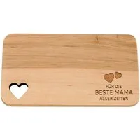 Spruchreif® Frühstücksbrett Frühstücksbrettchen aus Holz · Brotzeitbrett mit Gravur · Geschenk für Familie · Holzbrettchen mit Herzausschnitt