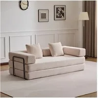 Leawin Sofa 4-in-1 Wohnzimmersofa mit Bettfunktion – faltbares Cord Schlafsofa, Bequemes & modernes Schlafsofa aus Cord – ideal für kleine Räume