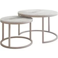 Lookway Couchtisch CIRI 2in1 Matt KASCHMIR (2er Set), Durchmesser: ⌀70 cm und ⌀50 cm