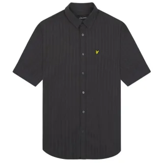 Lyle & Scott Brand Gunmetal-Hemd mit Logo auf der Brust