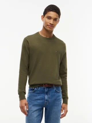 PIMA ORG CTN CASHMERE CREW NECK Huntsman Green - Gr. - S