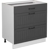 Vicco Unterschrank Fame-Line, Anthrazit/Weiß, 80 cm mit 3 Schubladen, ohne Arbeitsplatte (1-St)