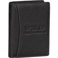 Wild Things Only !!! Geldbörse RFID echt Leder Portemonnaie Geldbörse Riegelbörsel Herren Schwarz, RFID Schutz