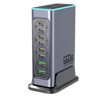 [GaN Tech] Bakeey WLX-F8L 660W 8-Port USB PD Charger 2USB-A+6USB-C PD QC3.0 FCP AFC Fast Charging with RGB Light Desktop