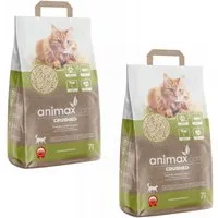 Animax Katzenstreu (2-tlg), Cats 20l klumpende zerkleinerte Holzstreu