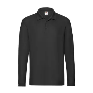 Fruit of the Loom - "Premium" Poloshirt für Herren Langärmlig (Schwarz)