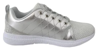 Plein Sport Women's Silver Polyester Runner Gisella Sneakers Shoes
