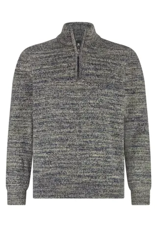State of Art - Pullover mit Stehkragen beige/blau - Gr. - XXL