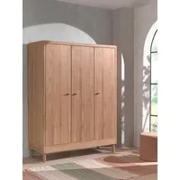 Vipack Kleiderschrank Forrest mit 3 Drehtüren (Soft-Close), Made in Europe, zeitloses Design (B/H/T ca: 145,8x190x55 cm, Massivholz in 2 Farben erhältlich) praktische Facheinteilung, viel Stauraum, hochwertige Verarbeitung