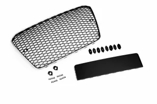 Kühlergrill Sportgrill Waben Chrom Schwarz PDC Halter für Audi A5 8T 2012-2016