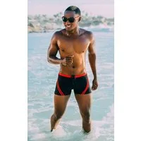 Luvanni Boxer-Badehose Badehose Herren Schnelltrocknende Beachshorts Badeshorts enganliegend Schwimmhose Männer Shorts Hose mit Streifenmuster