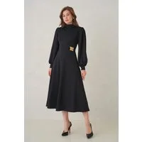 WOMAN VISION Midikleid Langärmeliges, ausgestelltes Midikleid