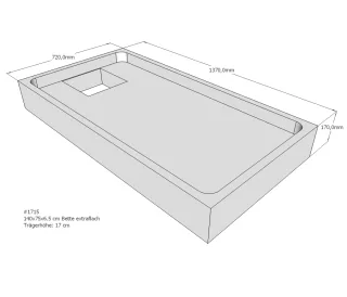 Neuesbad Wannenträger für Bette extraflach 140x75x6,5 SD22762