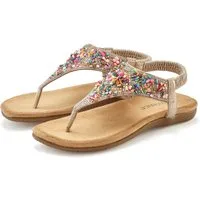 Vivance Sommerschuh Sandale Zehentrenner Sandale mit Schmucksteinen VEGAN
