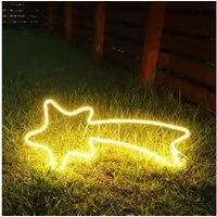 Salcar LED-Lichterkette 70cm 240er LED Neonlicht Stern Außen Sternschnuppe Weihnachtslicht, Fenster LED Lichterkette Garten Weihnachtsdeko Warmweiß