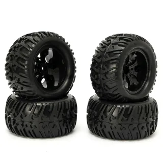 4PCS Wheel Rim & Tires HSP 1:10 Monster Truck RC Car 12mm Hub 88005
