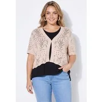 Angel of Style Strickjacke Strickjacke Straight Fit Ajourstrick Halbarm