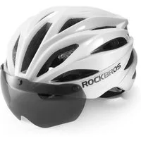 ROCKBROS Fahrradhelm Rockbros Fahrradhelm mit Visier, abnehmbarer UV-Schutzbrille, Unisex