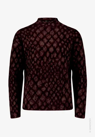 zero - Damen Strickpullover mit Animalprint Black/Brown - Gr. - 40