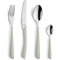 Kuppels Besteck-Set PRISMA (24-tlg), 6 Personen, Edelstahl Rostfrei 18/0, spülmaschinenfest, in salbeigrün, mattiert