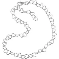 SilberDream Fußkette mit Anhänger SilberDream Fußkette silber für Frauen, Damen Fußkette Herzchen aus 925 Sterling Silber, Farbe: silber