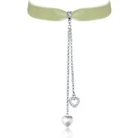 LUISIA® Collier Samt Kropfband mit Herz und Strass mit Swarovski® Kristall (inkl. Schmuckbox)