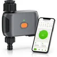 Brandson Bewässerungssteuerung Bewässerungscomputer mit WLAN, Wasserzeitschaltuhr, Bewässerungsuhr, (Smart Life/Tuya App, Regenverzögerung bis 7 Tage), Bewässerungssystem Wifi, Bewässerungstimer, Automatische Bewässerung