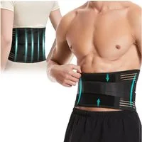 Refined Living Rückenbandage RückenStützgürtel mit 4 Stützstreben Verstellbare Zuggurte Abnehmbarem (Rutschfester Silikongürtel, hautfreundliches und atmungsaktives Gewebe, für die Rückenmuskulatur und zur Haltungskorrektur, Schmerzen lindern), Geeig