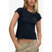 Superdry Kurzarmshirt ATH ESS SLUB GRAPHIC TEE Baumwolle, skinny fit